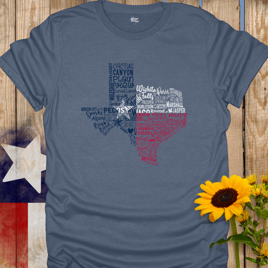 Texas Cities Flag Overlay