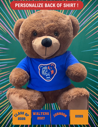14" GOHS Bear - Grizzly Logo - Blue Shirt - PERSONALIZE !