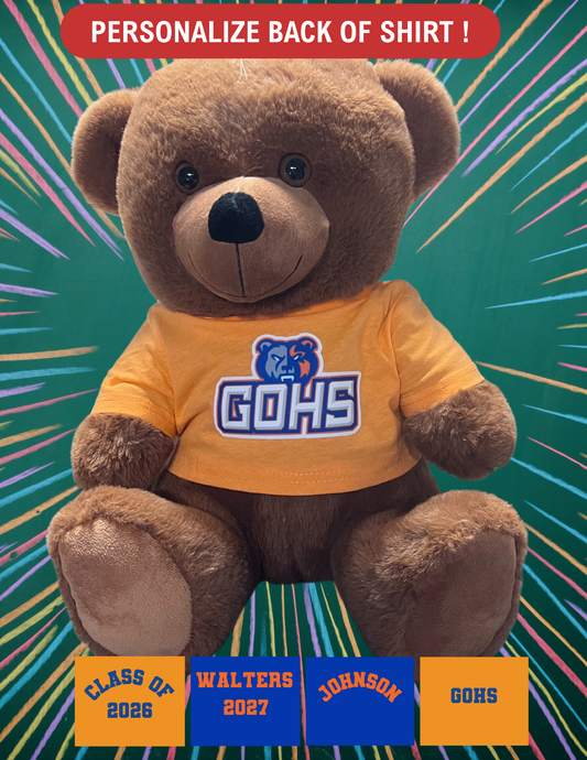 14" GOHS Bear - GOHS Logo - Orange Shirt - PERSONALIZE!