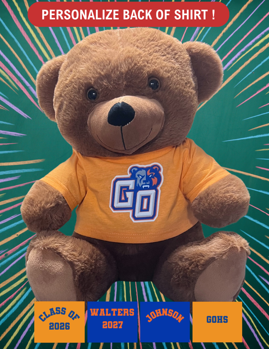 14" GOHS Bear - GO Logo - Orange Shirt - PERSONALIZE!