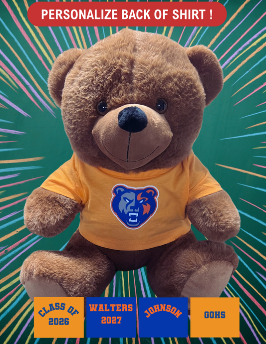 14" GOHS Bear - Grizzly Logo - Orange Shirt - PERSONALIZE !